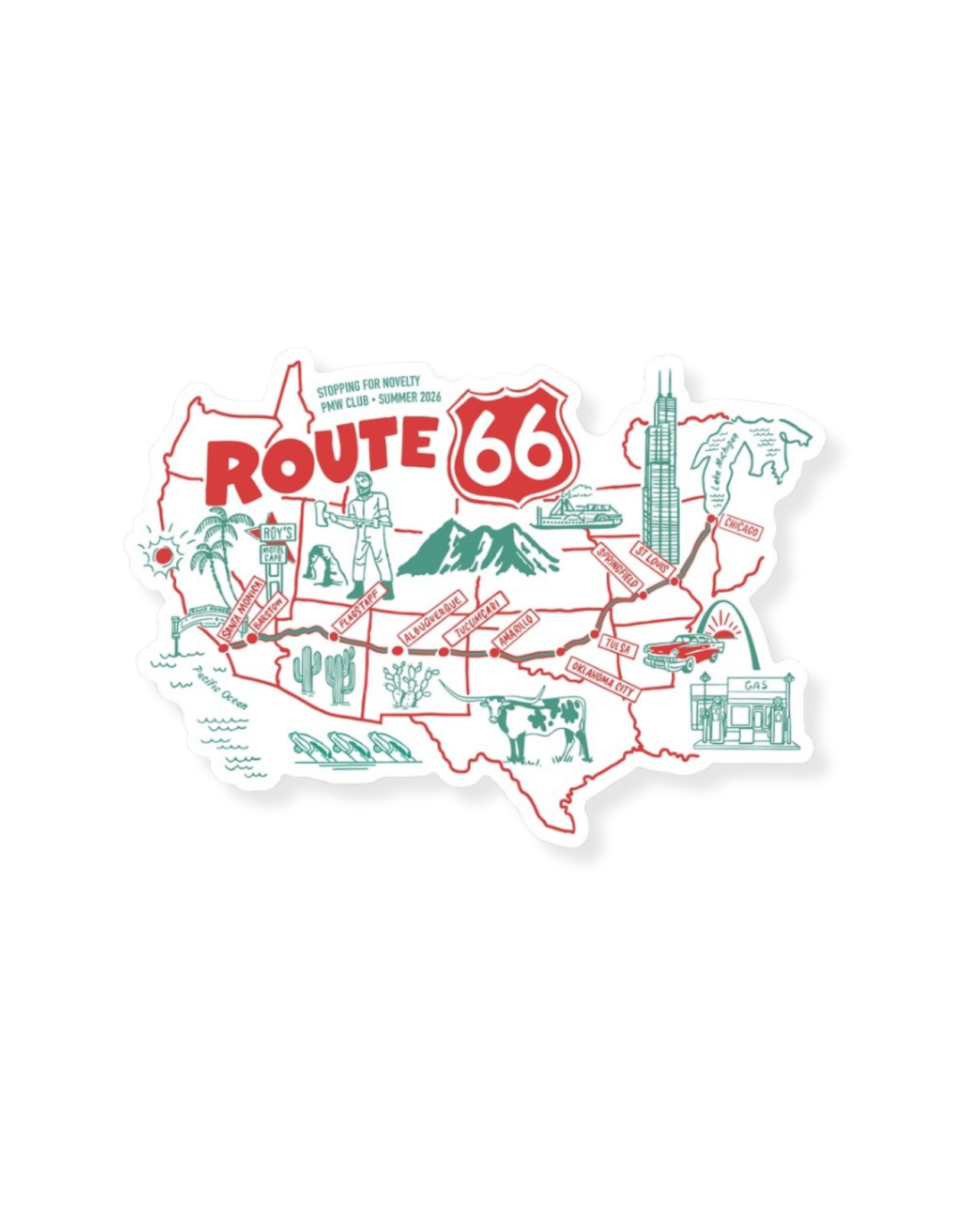 Summer Route 66 Sticker